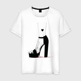 Мужская футболка хлопок с принтом Нога ведьмы в Белгороде, 100% хлопок | прямой крой, круглый вырез горловины, длина до линии бедер, слегка спущенное плечо. | 