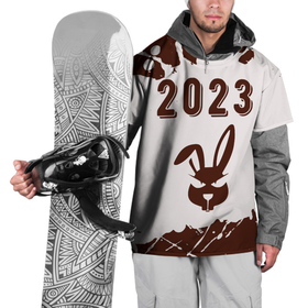 Накидка на куртку 3D с принтом 2023 Кролик хитрый на светлом в Петрозаводске, 100% полиэстер |  | 