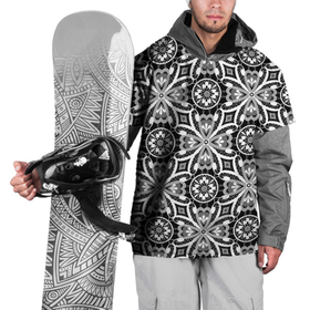 Накидка на куртку 3D с принтом Белое кружево на черном , 100% полиэстер |  | 