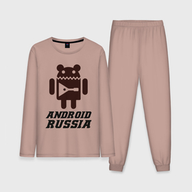 Мужская пижама хлопок (с лонгсливом) с принтом Андроид россия в Белгороде,  |  | 