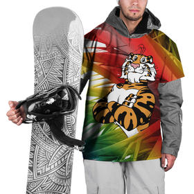 Накидка на куртку 3D с принтом Тигр в тропическом лесу в Новосибирске, 100% полиэстер |  | Тематика изображения на принте: 