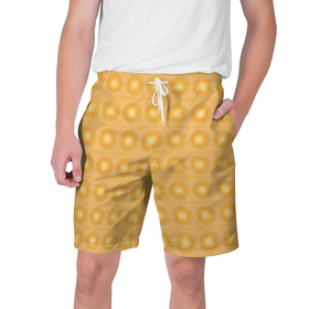 Мужские шорты 3D с принтом Желтые пузыри ,  полиэстер 100% | прямой крой, два кармана без застежек по бокам. Мягкая трикотажная резинка на поясе, внутри которой широкие завязки. Длина чуть выше колен | 
