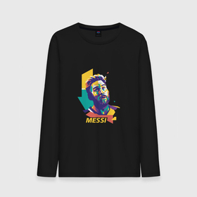 Мужской лонгслив хлопок с принтом Messi color в Курске, 100% хлопок |  | 