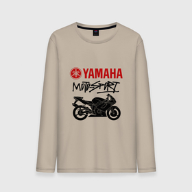 Мужской лонгслив хлопок с принтом Yamaha   motorsport в Екатеринбурге, 100% хлопок |  | Тематика изображения на принте: 
