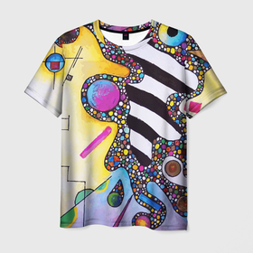 Мужская футболка 3D с принтом Василий Кандинский Абстрактная композиция в Санкт-Петербурге, 100% полиэфир | прямой крой, круглый вырез горловины, длина до линии бедер | 