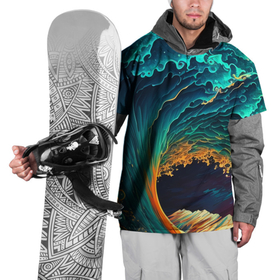 Накидка на куртку 3D с принтом Сочетание радужных оттенков морской волны в Петрозаводске, 100% полиэстер |  | 