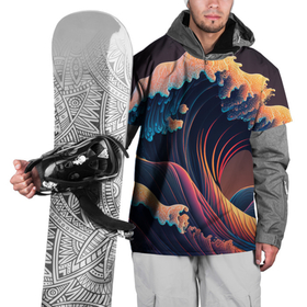 Накидка на куртку 3D с принтом Большая волна в японском стиле в Санкт-Петербурге, 100% полиэстер |  | Тематика изображения на принте: 
