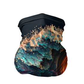 Бандана-труба 3D с принтом Шум морской волны в Тюмени, 100% полиэстер, ткань с особыми свойствами — Activecool | плотность 150‒180 г/м2; хорошо тянется, но сохраняет форму | Тематика изображения на принте: 