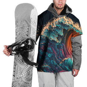 Накидка на куртку 3D с принтом Шум морской волны в Тюмени, 100% полиэстер |  | Тематика изображения на принте: 
