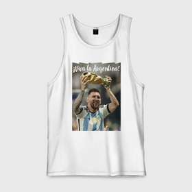 Мужская майка хлопок с принтом Lionel Messi   world champion   Argentina в Курске, 100% хлопок |  | Тематика изображения на принте: 
