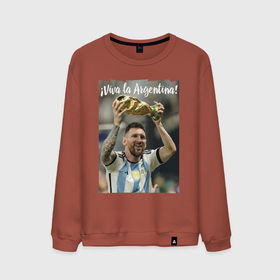 Мужской свитшот хлопок с принтом Lionel Messi   world champion   Argentina в Курске, 100% хлопок |  | Тематика изображения на принте: 
