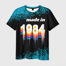 Мужская футболка 3D с принтом Made in 1984: liquid art в Санкт-Петербурге, 100% полиэфир | прямой крой, круглый вырез горловины, длина до линии бедер | Тематика изображения на принте: 