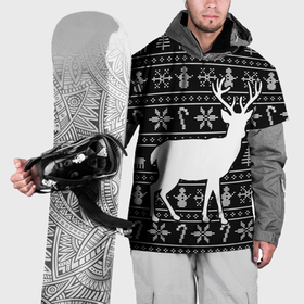 Накидка на куртку 3D с принтом Новогодний узор с оленем в Санкт-Петербурге, 100% полиэстер |  | 