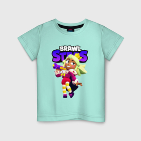 Детская футболка хлопок с принтом Mandy Brawl stars в Курске, 100% хлопок | круглый вырез горловины, полуприлегающий силуэт, длина до линии бедер | 