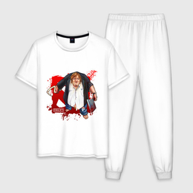 Мужская пижама хлопок с принтом Gabe Newell   Dota 2 в Кировске, 100% хлопок | брюки и футболка прямого кроя, без карманов, на брюках мягкая резинка на поясе и по низу штанин
 | 