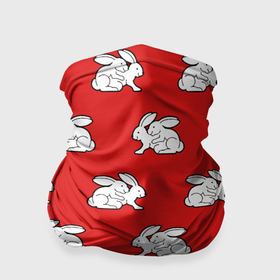 Бандана-труба 3D с принтом Секс кролики на красном в Кировске, 100% полиэстер, ткань с особыми свойствами — Activecool | плотность 150‒180 г/м2; хорошо тянется, но сохраняет форму | 