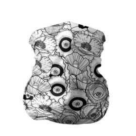 Бандана-труба 3D с принтом Раскраска маковое поле , 100% полиэстер, ткань с особыми свойствами — Activecool | плотность 150‒180 г/м2; хорошо тянется, но сохраняет форму | 
