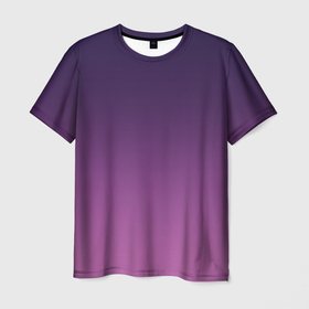 Мужская футболка 3D с принтом Пурпурный лиловый градиент в Екатеринбурге, 100% полиэфир | прямой крой, круглый вырез горловины, длина до линии бедер | Тематика изображения на принте: 