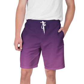 Мужские шорты 3D с принтом Пурпурный лиловый градиент в Екатеринбурге,  полиэстер 100% | прямой крой, два кармана без застежек по бокам. Мягкая трикотажная резинка на поясе, внутри которой широкие завязки. Длина чуть выше колен | 