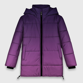 Женская зимняя куртка Oversize с принтом Пурпурный лиловый градиент в Новосибирске, верх — 100% полиэстер; подкладка — 100% полиэстер; утеплитель — 100% полиэстер | длина ниже бедра, силуэт Оверсайз. Есть воротник-стойка, отстегивающийся капюшон и ветрозащитная планка. 

Боковые карманы с листочкой на кнопках и внутренний карман на молнии | 