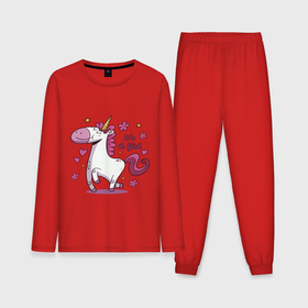 Мужская пижама хлопок (с лонгсливом) с принтом Girl unicorn в Курске,  |  | 