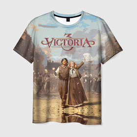 Мужская футболка 3D с принтом Victoria 3 poster в Петрозаводске, 100% полиэфир | прямой крой, круглый вырез горловины, длина до линии бедер | 