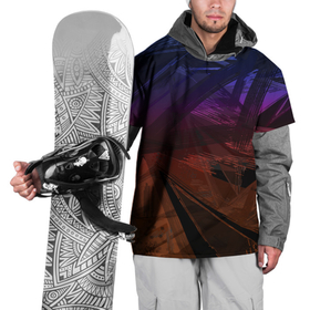 Накидка на куртку 3D с принтом Абстрактный черный узор на сиреневом, коричневом фоне в Кировске, 100% полиэстер |  | Тематика изображения на принте: 