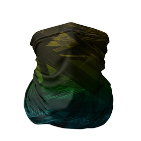 Бандана-труба 3D с принтом Черный абстрактный узор на сине зеленом фоне , 100% полиэстер, ткань с особыми свойствами — Activecool | плотность 150‒180 г/м2; хорошо тянется, но сохраняет форму | 