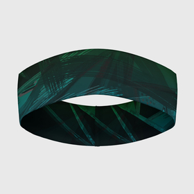 Повязка на голову 3D с принтом Черный абстрактный узор на сине зеленом фоне в Белгороде,  |  | 