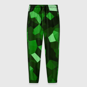 Мужские брюки 3D с принтом коллекция зеленых изумрудов в Белгороде, 100% полиэстер | манжеты по низу, эластичный пояс регулируется шнурком, по бокам два кармана без застежек, внутренняя часть кармана из мелкой сетки | 