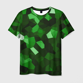 Мужская футболка 3D с принтом коллекция зеленых изумрудов в Белгороде, 100% полиэфир | прямой крой, круглый вырез горловины, длина до линии бедер | Тематика изображения на принте: 