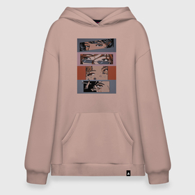 Худи SuperOversize хлопок с принтом Женские глаза в Ухте, 70% хлопок, 30% полиэстер, мягкий начес внутри | карман-кенгуру, эластичная резинка на манжетах и по нижней кромке, двухслойный капюшон
 | 