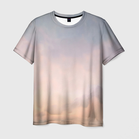 Мужская футболка 3D с принтом Мистические облака среди гор в Екатеринбурге, 100% полиэфир | прямой крой, круглый вырез горловины, длина до линии бедер | Тематика изображения на принте: 
