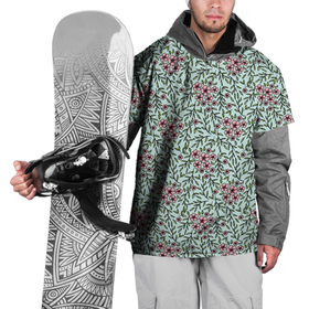 Накидка на куртку 3D с принтом Цветы сакуры и веточки   паттерн в Тюмени, 100% полиэстер |  | 