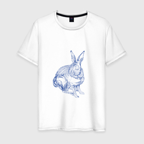 Мужская футболка хлопок с принтом Водяной кролик без фона в Екатеринбурге, 100% хлопок | прямой крой, круглый вырез горловины, длина до линии бедер, слегка спущенное плечо. | 
