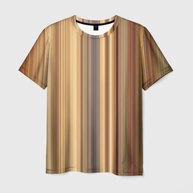Мужская футболка 3D с принтом Золотистые и серые линии в геометрии в Екатеринбурге, 100% полиэфир | прямой крой, круглый вырез горловины, длина до линии бедер | 