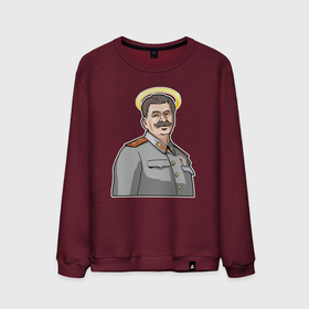 Мужской свитшот хлопок с принтом Сталин с нимбом в Санкт-Петербурге, 100% хлопок |  | 