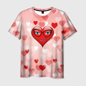Мужская футболка 3D с принтом Женское сердце в Екатеринбурге, 100% полиэфир | прямой крой, круглый вырез горловины, длина до линии бедер | 
