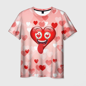 Мужская футболка 3D с принтом Безумное сердце в Белгороде, 100% полиэфир | прямой крой, круглый вырез горловины, длина до линии бедер | 