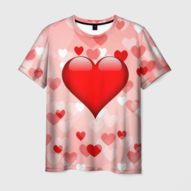 Мужская футболка 3D с принтом Огромное сердце в Курске, 100% полиэфир | прямой крой, круглый вырез горловины, длина до линии бедер | 