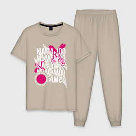 Мужская пижама хлопок с принтом Mamamoo love k pop , 100% хлопок | брюки и футболка прямого кроя, без карманов, на брюках мягкая резинка на поясе и по низу штанин
 | 