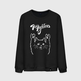 Мужской свитшот хлопок с принтом Foo Fighters рок кот в Санкт-Петербурге, 100% хлопок |  | 
