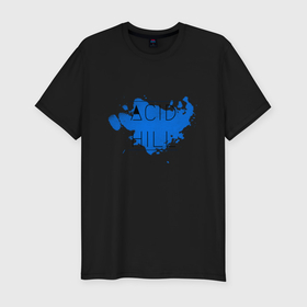 Мужская футболка хлопок Slim с принтом Acid hill blue в Санкт-Петербурге, 92% хлопок, 8% лайкра | приталенный силуэт, круглый вырез ворота, длина до линии бедра, короткий рукав | Тематика изображения на принте: 