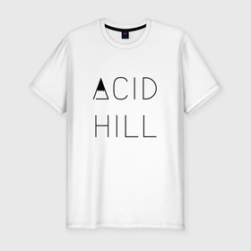 Мужская футболка хлопок Slim с принтом Acid hill black в Санкт-Петербурге, 92% хлопок, 8% лайкра | приталенный силуэт, круглый вырез ворота, длина до линии бедра, короткий рукав | 