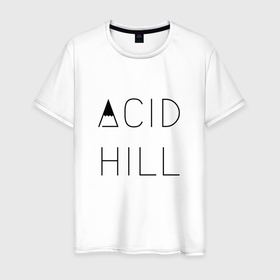 Мужская футболка хлопок с принтом Acid hill black в Санкт-Петербурге, 100% хлопок | прямой крой, круглый вырез горловины, длина до линии бедер, слегка спущенное плечо. | 