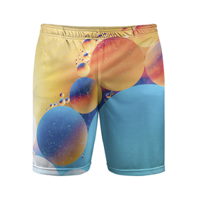 Мужские шорты спортивные с принтом Абстрактные круги с разными красками ,  |  | Тематика изображения на принте: 