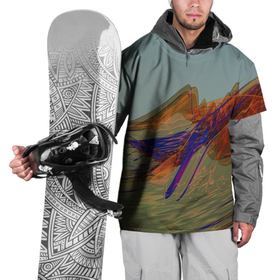 Накидка на куртку 3D с принтом Волнообразные разноцветные музыкальные линии в Екатеринбурге, 100% полиэстер |  | 