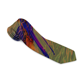 Галстук 3D с принтом Волнообразные разноцветные музыкальные линии в Тюмени, 100% полиэстер | Длина 148 см; Плотность 150-180 г/м2 | Тематика изображения на принте: 