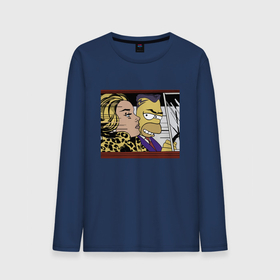 Мужской лонгслив хлопок с принтом Гомер Симпсон везёт кульную чувиху   pop art в Ухте, 100% хлопок |  | 