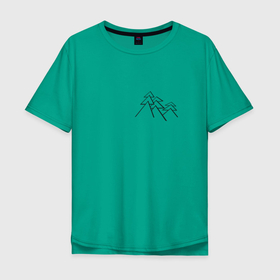 Мужская футболка хлопок Oversize с принтом Ёлочки палочки в Тюмени, 100% хлопок | свободный крой, круглый ворот, “спинка” длиннее передней части | 